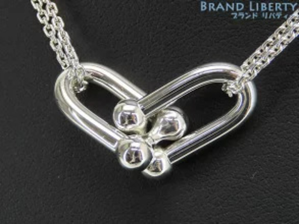 Tiffany Co Double Link Necklace Sterling Silver Pendant